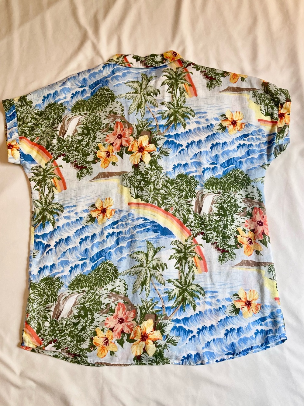 Marine Layer Tropical Hawaiian Button Up Camp Shirt Small - Picture 6 of 8